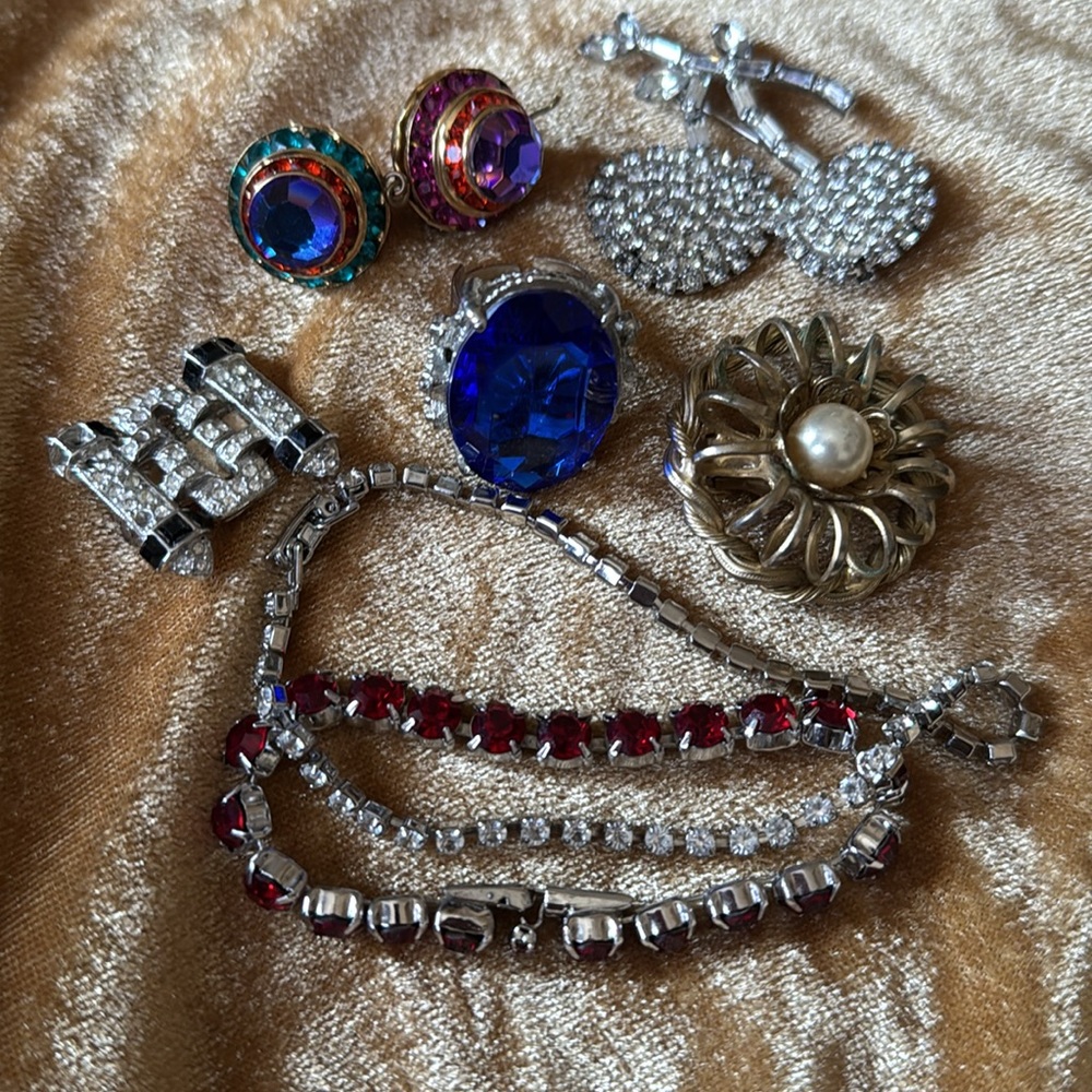 Vintage Costume jewelry mis match odd - Picture 1 of 9